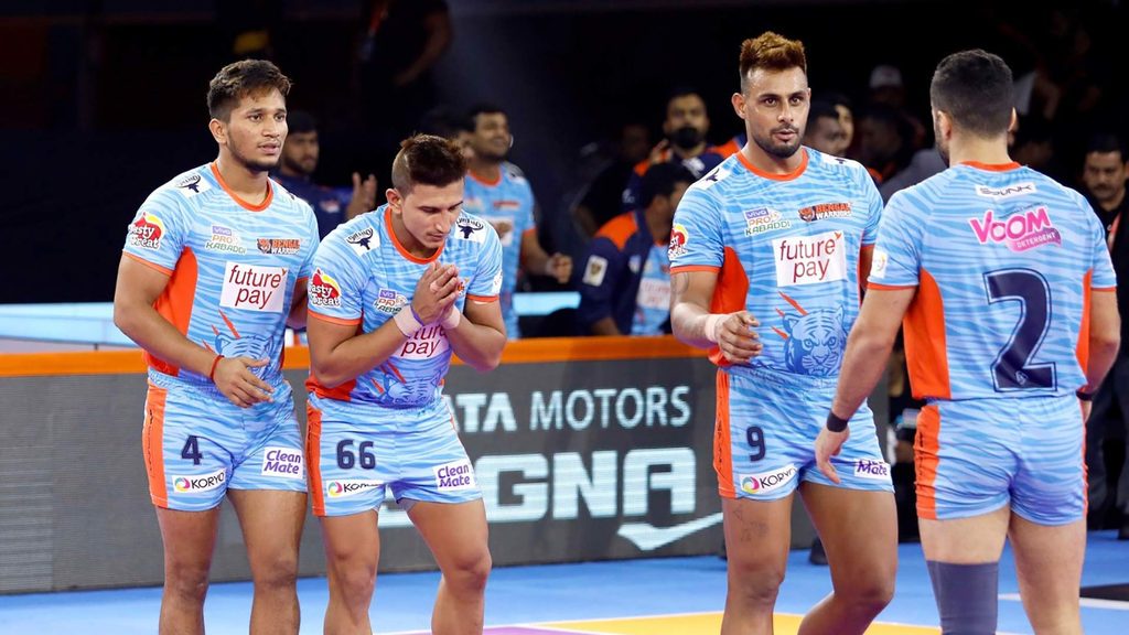 Bengal Warriors celebrate their win over Haryana Steelers in Pune.