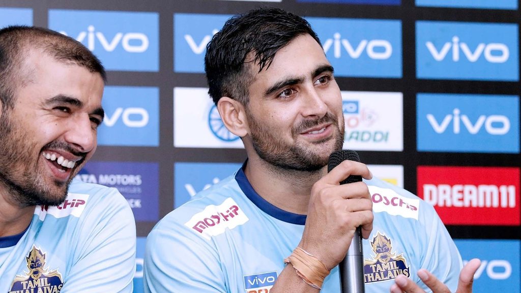 Ajay Thakur and Rahul Chaudhari are all smiles after their team’s emphatic win over Telugu Titans