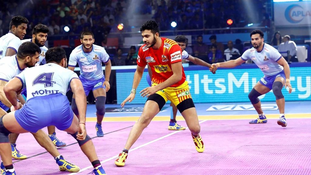 Sonu scored 15 raid points for Gujarat Fortunegiants in Match 112.